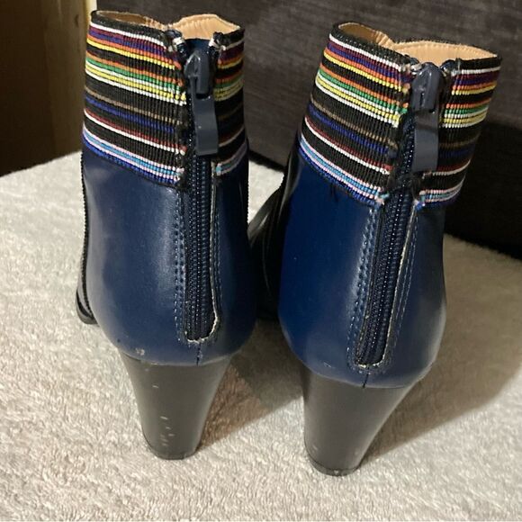 Women Comfy Pointed Toe Zipper Chunky High Heel Boots size 38/US 7.5 - Picture 11 of 15